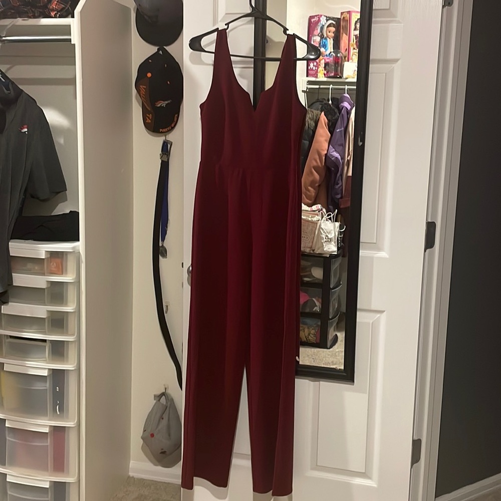 Francesca’s Burgundy Jumpsuit